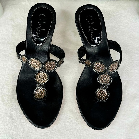 {Cole Haan} Y2K VTG Women’s Embellished Bejeweled Thong Sandal - Size 6.5B - Picture 2 of 15
